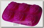 Форма для выпечки кексов Розочки Regent inox Silicone 93-SI-FO-23, силиконовая, 6 ячеек, 28х18х3 см