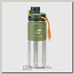 Термобутылка Stinger 0.5 литра, серебристо-зеленая