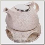 Заварочный чайник с подогревом Loraine 28686-3 0.95 литра, керамика