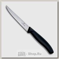 Кухонный нож для мяса Victorinox 6.7233.20, волнистое лезвие 11 см, черный