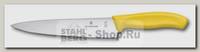 Разделочный кухонный нож Victorinox SwissClassic 6.8006.19L8B, лезвие 19 см, желтый
