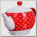 Заварочный чайник Loraine 25857 Красный Узор 0.95 литра, керамика