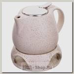 Заварочный чайник с подогревом Loraine 28685-3 0.75 литра, керамика
