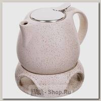 Заварочный чайник с подогревом Loraine 28685-3 0.75 литра, керамика