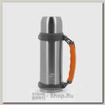 Термос Stinger HY-TP205-4, 1 литр, серебристый с оранжевой ручкой