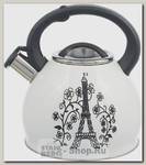 Чайник со свистком Hitt Magic Париж H01027 3 литра, нержавеющая сталь