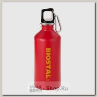 Бутылка для воды Biostal Fler NS-750-R, 0.75 литра, пробка с карабином, красная