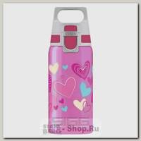 Бутылка для воды детская Sigg Viva One Hearts, розовая, 0.5 литра