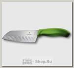 Кухонный нож Сантоку Victorinox 6.8526.17L4B, рифленое лезвие 17 см, зеленый