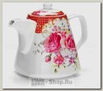 Заварочный чайник Loraine 26546 Цветы 1.1 литра, керамика