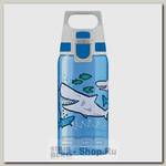 Бутылка для воды детская Sigg Viva One Sharkies, голубая, 0.5 литра