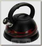 Чайник со свистком Regent inox Tea 93-TEA-32 2.5 литра, черный с терморисунком