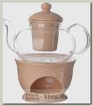 Заварочный чайник с подогревом Loraine 27563 0.6 литра, керамика