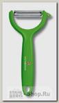 Кухонный нож-овощечистка Victorinox 7.6079.4, двустороннее зубчатое лезвие, зеленая рукоять