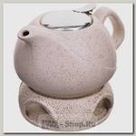Заварочный чайник с подогревом Loraine 28684-3 0.75 литра, керамика